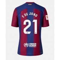 Camisa de time de futebol Barcelona Frenkie de Jong #21 Replicas 1º Equipamento Feminina 2023-24 Manga Curta